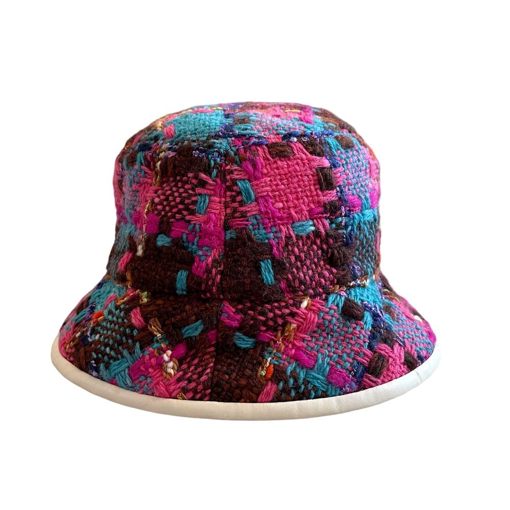 GUCCI GG Elevation Tweed Spicy Check Bucket Hat Cap 728469 Size Medium NEW - Picture 6 of 16